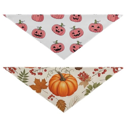 Halloween-Hundehalstuch, wendbar, verstellbar, Katzenschal für Outdoor, Training, Reisen (2 Stück) von RPLIFE
