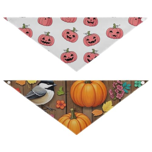 Halloween-Hundehalstuch, wendbar, verstellbar, für Outdoor, Training, Reisen (2 Stück, groß) von RPLIFE
