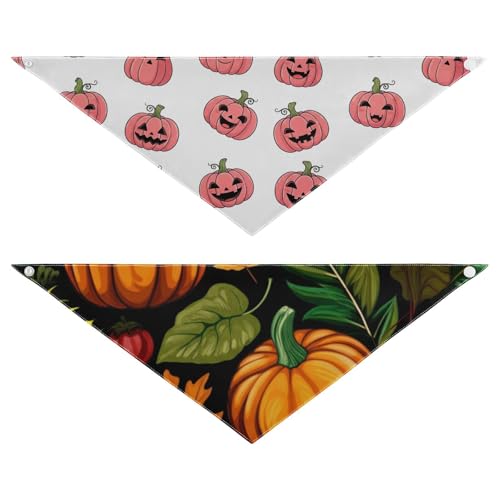 Halloween-Hundehalstuch, wendbar, waschbar, Katzen-Bandana für Outdoor, Training, Reisen (2 Stück, groß) von RPLIFE