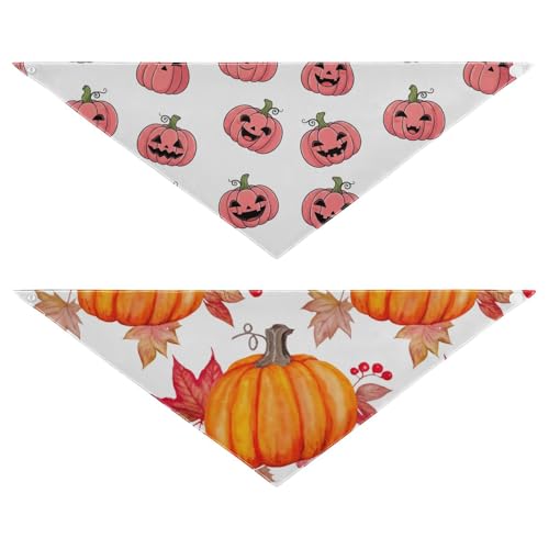 Halloween-Hundehalstuch, wendbar, weich, für den Alltag, Urlaub, Partys, Spaziergänge im Freien (2 Stück) von RPLIFE