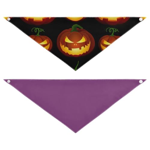 Halloween-Hundehalstücher, wendbar, Polyester, Welpen-Bandana, für Outdoor, Training, Reisen (2 Stück, groß) von RPLIFE