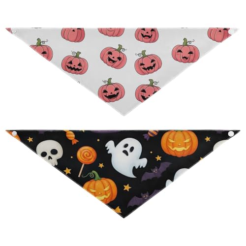 Halloween-Hundehalstücher, wendbar, verstellbar, Katzenschal für den Alltag, Urlaub, Partys, Spaziergänge im Freien (2 Stück, groß) von RPLIFE