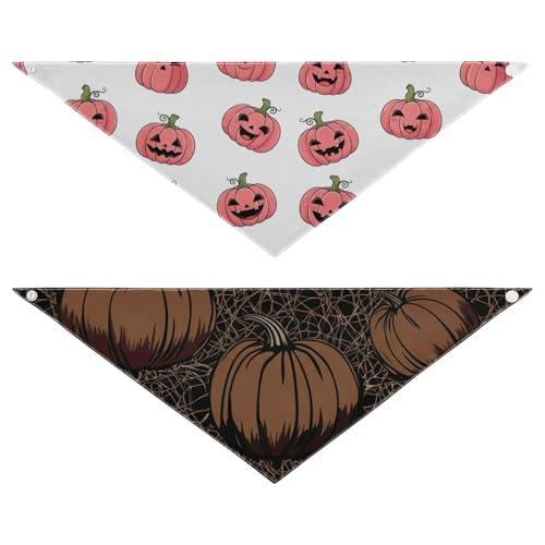Halloween-Hundehalstücher, wendbar, verstellbar, für den Alltag, Urlaub, Partys, Spaziergänge im Freien (2 Stück) von RPLIFE