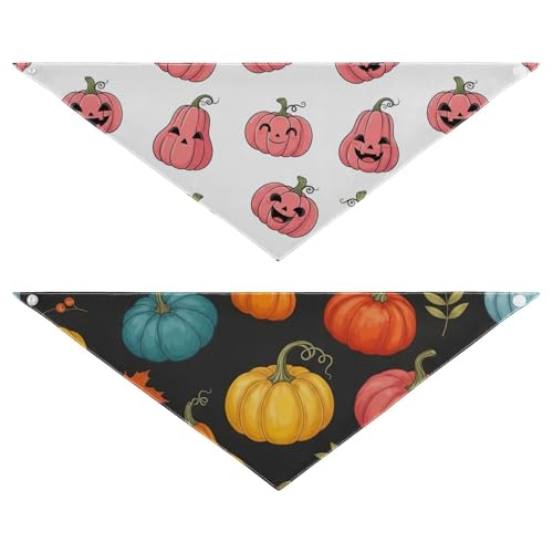 Halloween-Hundehalstücher, wendbar, waschbar, Haustier-Halstuch, für den Alltag, Urlaub, Partys, Spaziergänge im Freien (2 Stück) von RPLIFE
