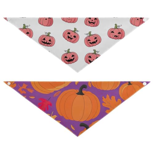 Halloween-Hundehalstücher, wendbar, waschbar, Welpen-Bandana für Outdoor, Training, Reisen, 2 Stück, Größe M von RPLIFE