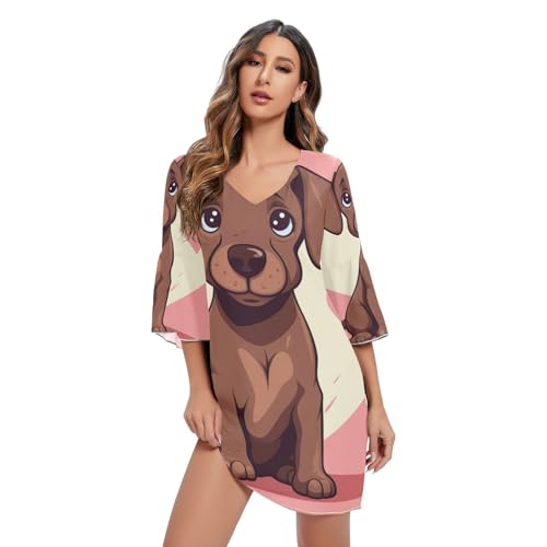 RPLIFE Braunes Westernkleid mit Hundeherz, bedruckt, elegant, Party, S-XXL, Braunes Hundeherz, Medium RPLIFE Braunes Westernkleid mit Hundeherz, bedruckt, elegant, Party, S-XXL, Braunes Hundeherz, Medium von RPLIFE