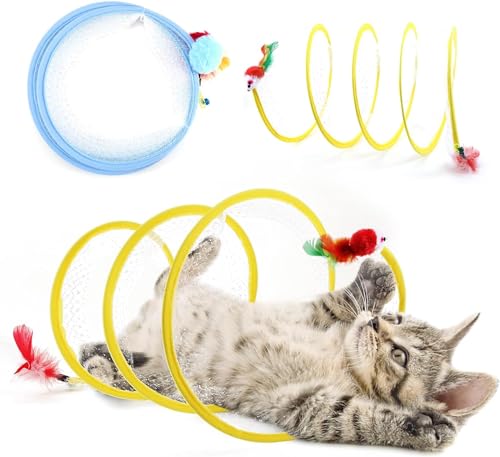 RPixc 2-teiliges faltbares Katzentunnelspielzeug-Set, Indoor-Katzen-Aktivitätsstruktur, tragbar und faltbar, bringt Freude und Komfort zu Ihrem geliebten Katzenbegleiter von RPixc