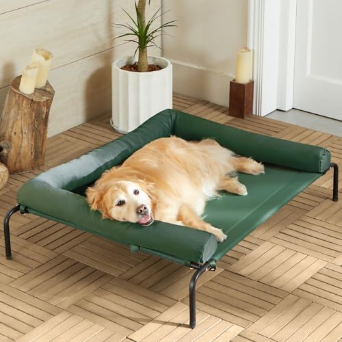 RRPETHOME Erhöhtes kühlendes Hundebett, erhöhtes Hundebett für große Hunde, Outdoor-Haustierbett für große Hunde, kaufest, tragbar, kühlendes Haustierbett, rutschfeste Füße, Rahmen mit atmungsaktivem RRPETHOME Erhöhtes kühlendes Hundebett, erhöhtes Hundebett für große Hunde, Outdoor-Haustierbett für große Hunde, kaufest, tragbar, kühlendes Haustierbett, rutschfeste Füße, Rahmen mit atmungsaktivem von RRPETHOME