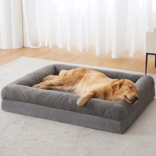 RRPETHOME Waschbare Hundebetten, groß, orthopädische Hundebetten mit abnehmbarem Bezug, wasserdichtes Haustierbett mit Nackenrollen, Haustierbett mit rutschfester Unterseite, groß, Grau RRPETHOME Waschbare Hundebetten, groß, orthopädische Hundebetten mit abnehmbarem Bezug, wasserdichtes Haustierbett mit Nackenrollen, Haustierbett mit rutschfester Unterseite, groß, Grau von RRPETHOME