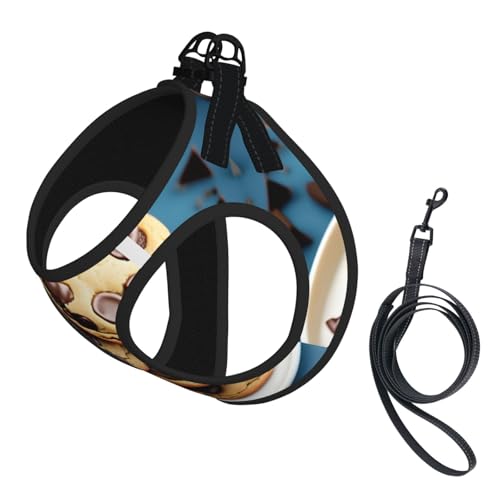 Cookies Food Welpengeschirr, Hundegeschirr und Leine, Set aus weichem Netzgewebe, reflektierend, atmungsaktiv, leicht, mit Schokoladenstückchen Cookies Food Welpengeschirr, Hundegeschirr und Leine, Set aus weichem Netzgewebe, reflektierend, atmungsaktiv, leicht, mit Schokoladenstückchen von RRSZCC