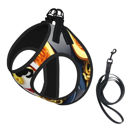 Eierbecher mit Ramen-Druck, Welpengeschirr, Hundegeschirr und Leine, weiches Netzgewebe, reflektierend, atmungsaktiv, leichte Weste Eierbecher mit Ramen-Druck, Welpengeschirr, Hundegeschirr und Leine, weiches Netzgewebe, reflektierend, atmungsaktiv, leichte Weste von RRSZCC