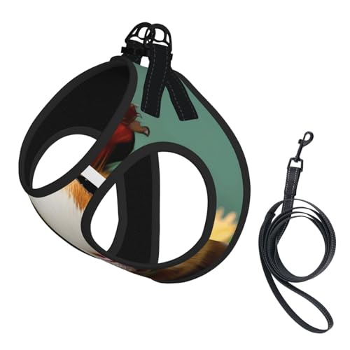 Hundegeschirr und Leine, Set mit Meerschweinchen-Aufdruck, weiches Netzgewebe, reflektierend, atmungsaktiv, leicht, Westenstil von RRSZCC