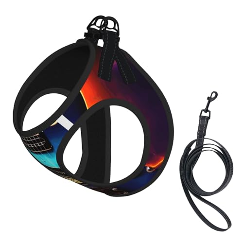 Magic Welpengeschirr, Hundegeschirr und Leine, Set mit E-Gitarre, weiches Netzgewebe, reflektierend, atmungsaktiv, leicht, Westenstil Magic Welpengeschirr, Hundegeschirr und Leine, Set mit E-Gitarre, weiches Netzgewebe, reflektierend, atmungsaktiv, leicht, Westenstil von RRSZCC