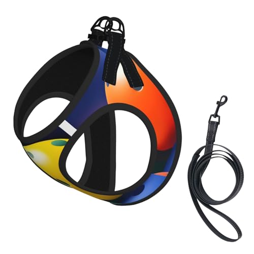 Pickleball Bälle Welpengeschirr, Hundegeschirr und Leine, weiches Netzgewebe, reflektierend, atmungsaktiv, leicht, Westenstil Pickleball Bälle Welpengeschirr, Hundegeschirr und Leine, weiches Netzgewebe, reflektierend, atmungsaktiv, leicht, Westenstil von RRSZCC