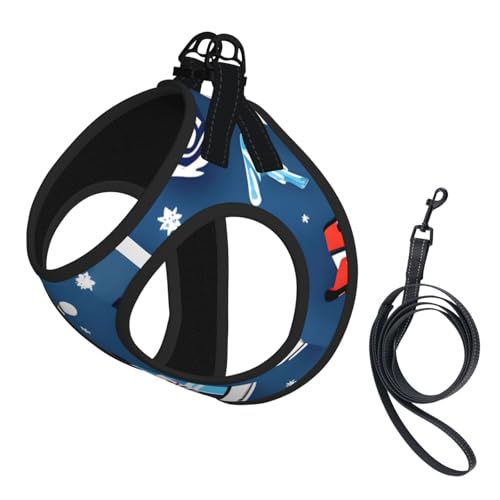 Welpengeschirr, Hundegeschirr und Leine, Eishockey-Druck, weiches Netzgewebe, reflektierend, atmungsaktiv, leicht, Westen-Stil Welpengeschirr, Hundegeschirr und Leine, Eishockey-Druck, weiches Netzgewebe, reflektierend, atmungsaktiv, leicht, Westen-Stil von RRSZCC