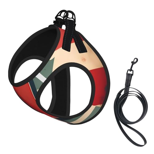 Welpengeschirr, Hundegeschirr und Leine, Retro-Design, Kanada-Flagge, weiches Netzgewebe, reflektierend, atmungsaktiv, leicht, Westen-Stil Welpengeschirr, Hundegeschirr und Leine, Retro-Design, Kanada-Flagge, weiches Netzgewebe, reflektierend, atmungsaktiv, leicht, Westen-Stil von RRSZCC