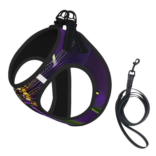 Welpengeschirr, Hundegeschirr und Leine, Set aus weichem Netzgewebe, reflektierend, atmungsaktiv, leicht, Violett von RRSZCC