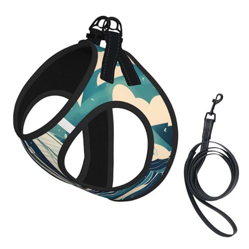 Welpengeschirr, Hundegeschirr und Leine, Set mit Meeressegelboot, weiches Netzgewebe, reflektierend, atmungsaktiv, leichte Weste Welpengeschirr, Hundegeschirr und Leine, Set mit Meeressegelboot, weiches Netzgewebe, reflektierend, atmungsaktiv, leichte Weste von RRSZCC