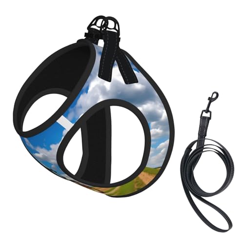 Welpengeschirr, Hundegeschirr und Leine, Set mit Traktor unter blauem Himmel und weißen Wolken, weiches Netzgewebe, reflektierend, atmungsaktiv, leicht, Westen-Stil Welpengeschirr, Hundegeschirr und Leine, Set mit Traktor unter blauem Himmel und weißen Wolken, weiches Netzgewebe, reflektierend, atmungsaktiv, leicht, Westen-Stil von RRSZCC