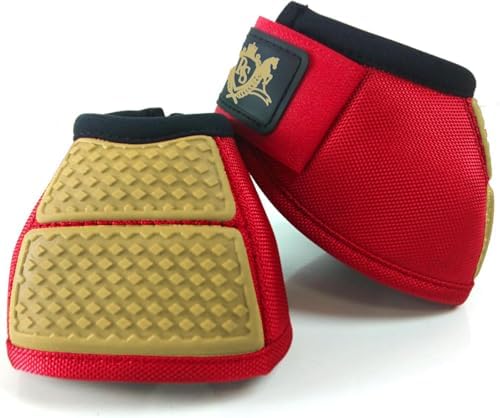 No Turn Gold Line Glockenstiefel | Verhindern Sie Verletzungen des Pferdes, hervorragender Schutz, Komfort, professionelle KPU-Blockenstiefel Material 1682D mit stoßdämpfender Mitte, entspannt und von RS Premium Horses