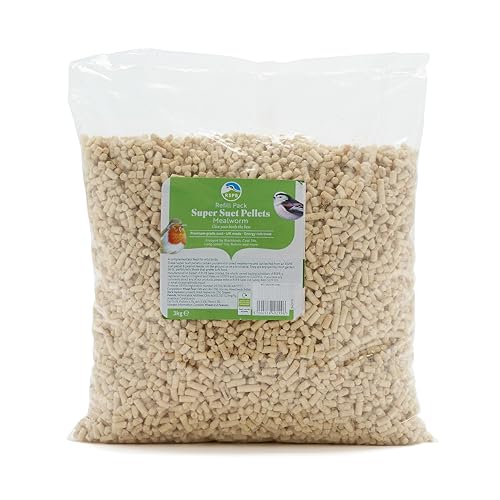 Talgpellets – Wildvogelfutter, reich an Energie und Nährstoffen, mit Mehlwürmern und Getreide, proteinreich, ideal für Vogelhäuser und Bodenfütterung (3 kg) – RSPB von RSPB