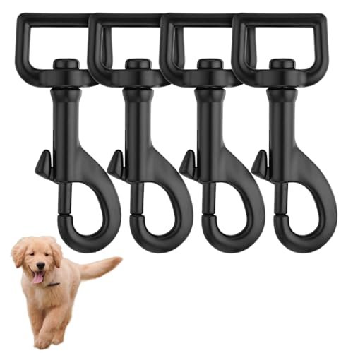 Hundeleinenclips, Karabinerhaken, strapazierfähig, drehbar, Karabinerhaken, Trigger-Clip, Triggerverschluss, Innenbreite 1,9 cm, 4 Stück Hundeleinenclips, Karabinerhaken, strapazierfähig, drehbar, Karabinerhaken, Trigger-Clip, Triggerverschluss, Innenbreite 1,9 cm, 4 Stück von RSYHVG