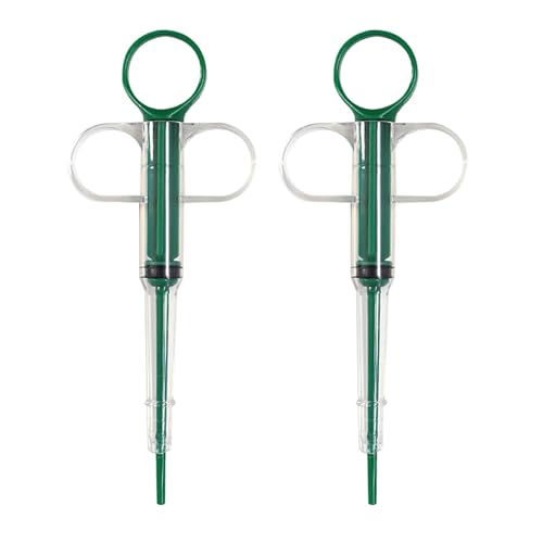 RSYHVG 4 Stück Pet Pill Plunger Popper für kleine Katzen Hunde Pillenpistole Spender Shooter Haustier Piller Soft Tip Tablet Spritze Schieber Tier Medizin Futterzubehör (Grün) von RSYHVG