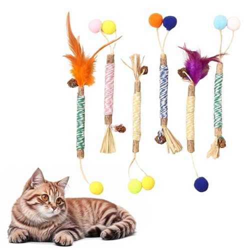 RSYHVG Silvervine Kaustäbchen für Katzen, Kauspielzeug, Zahnspielzeug für Kätzchen, natürliche Zahnstäbe, Zahnreinigung und Stressabbau, 6 Stück RSYHVG Silvervine Kaustäbchen für Katzen, Kauspielzeug, Zahnspielzeug für Kätzchen, natürliche Zahnstäbe, Zahnreinigung und Stressabbau, 6 Stück von RSYHVG