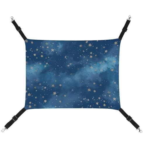 RTFGHJS Hängende Haustier-Hängematte für Käfig, weich, atmungsaktiv, Blau mit Sternen, Haustierkäfigbett mit Metallhaken, für kleine Haustiere, Schlafunterlage für Katzen, Hunde, Kaninchen, andere RTFGHJS Hängende Haustier-Hängematte für Käfig, weich, atmungsaktiv, Blau mit Sternen, Haustierkäfigbett mit Metallhaken, für kleine Haustiere, Schlafunterlage für Katzen, Hunde, Kaninchen, andere von RTFGHJS