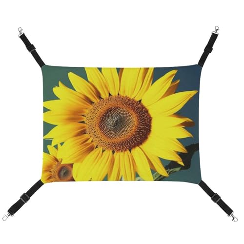 RTFGHJS Hängende Haustier-Hängematte für Käfig, weich, atmungsaktiv, Blüte, Sonnenblume, Haustierkäfigbett mit Metallhaken, für kleine Haustiere, Schlafunterlage für Katzen, Hunde, Kaninchen, andere RTFGHJS Hängende Haustier-Hängematte für Käfig, weich, atmungsaktiv, Blüte, Sonnenblume, Haustierkäfigbett mit Metallhaken, für kleine Haustiere, Schlafunterlage für Katzen, Hunde, Kaninchen, andere von RTFGHJS