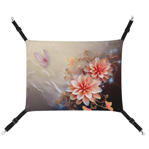 RTFGHJS Hängende Haustier-Hängematte für Käfig, weich, atmungsaktiv, Blumen-Käfig, Bett mit Metallhaken, für kleine Haustiere, ruhende Schlafunterlage für Katzen, Hunde, Kaninchen, andere Kleintiere von RTFGHJS