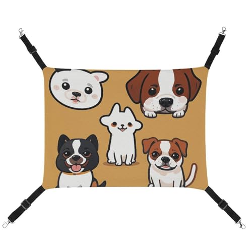 RTFGHJS Hängende Haustier-Hängematte für Käfig, weich, atmungsaktiv, Cartoon-Stil, Welpen-Käfig, Bett mit Metallhaken, für kleine Haustiere, Schlafunterlage für Katzen, Hunde, Kaninchen, andere RTFGHJS Hängende Haustier-Hängematte für Käfig, weich, atmungsaktiv, Cartoon-Stil, Welpen-Käfig, Bett mit Metallhaken, für kleine Haustiere, Schlafunterlage für Katzen, Hunde, Kaninchen, andere von RTFGHJS