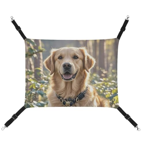 RTFGHJS Hängende Haustier-Hängematte für Käfig, weich, atmungsaktiv, Golden Retriever, Haustierkäfigbett mit Metallhaken, für kleine Haustiere, Schlafunterlage für Katzen, Hunde, Kaninchen, andere von RTFGHJS