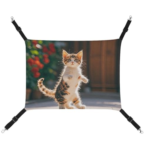 RTFGHJS Hängende Haustier-Hängematte für Käfig, weich, atmungsaktiv, Kätzchen, tanzendes Haustierkäfigbett mit Metallhaken, für kleine Haustiere, Schlafunterlage für Katzen, Hunde, Kaninchen, andere von RTFGHJS