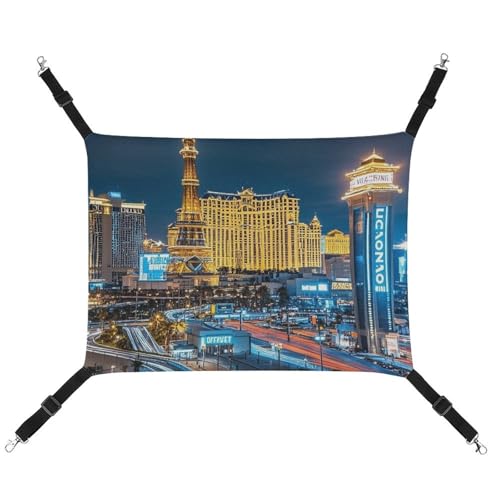 RTFGHJS Hängende Haustier-Hängematte für Käfig, weich, atmungsaktiv, Las Vegas, Nachtsicht, Haustierkäfigbett mit Metallhaken, für kleine Haustiere, Schlafunterlage für Katzen, Hunde, Kaninchen, RTFGHJS Hängende Haustier-Hängematte für Käfig, weich, atmungsaktiv, Las Vegas, Nachtsicht, Haustierkäfigbett mit Metallhaken, für kleine Haustiere, Schlafunterlage für Katzen, Hunde, Kaninchen, von RTFGHJS