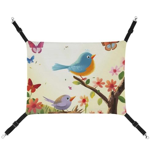 RTFGHJS Hängende Haustier-Hängematte für Käfig, weich, atmungsaktiv, Vögel und Schmetterlinge, Haustierkäfigbett mit Metallhaken, für kleine Haustiere, Schlafunterlage für Katzen, Hunde, Kaninchen, RTFGHJS Hängende Haustier-Hängematte für Käfig, weich, atmungsaktiv, Vögel und Schmetterlinge, Haustierkäfigbett mit Metallhaken, für kleine Haustiere, Schlafunterlage für Katzen, Hunde, Kaninchen, von RTFGHJS