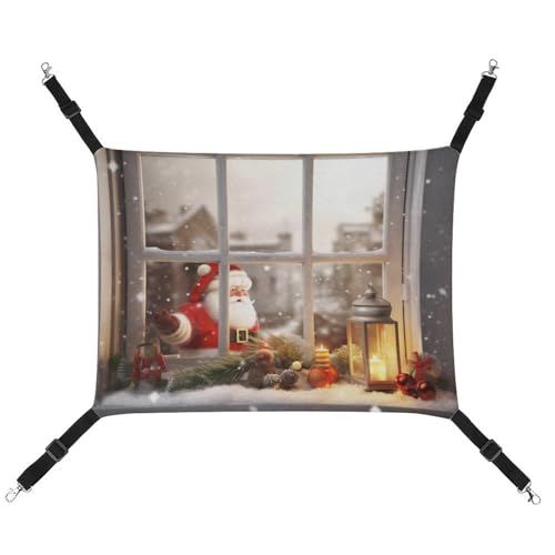RTFGHJS Hängende Haustier-Hängematte für Käfig, weich, atmungsaktiv, Weihnachtsfensterbank, Haustierkäfigbett mit Metallhaken, für kleine Haustiere, Schlafunterlage für Katzen, Hunde, Kaninchen, von RTFGHJS