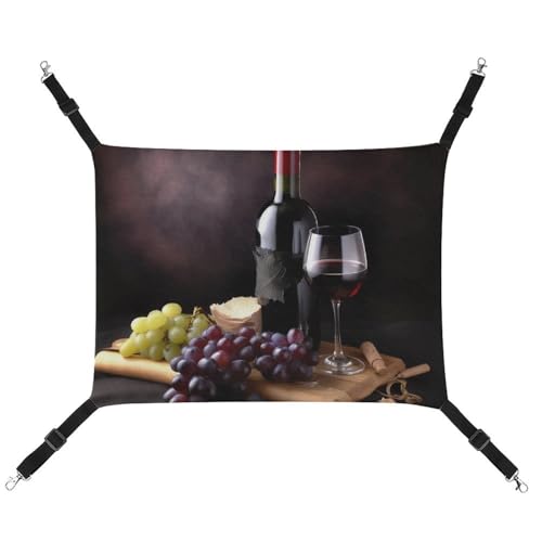 RTFGHJS Hängende Haustier-Hängematte für Käfig, weich, atmungsaktiv, Weinrot, Haustierkäfigbett mit Metallhaken, für kleine Haustiere, Schlafunterlage für Katzen, Hunde, Kaninchen, andere Kleintiere von RTFGHJS