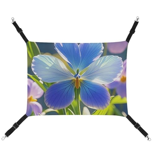 RTFGHJS Hängende Haustier-Hängematte für Käfig, weich, atmungsaktiv, blau, Blumenmuster, Haustierkäfigbett mit Metallhaken, für kleine Haustiere, ruhende Schlafunterlage für Katzen, Hunde, Kaninchen, RTFGHJS Hängende Haustier-Hängematte für Käfig, weich, atmungsaktiv, blau, Blumenmuster, Haustierkäfigbett mit Metallhaken, für kleine Haustiere, ruhende Schlafunterlage für Katzen, Hunde, Kaninchen, von RTFGHJS