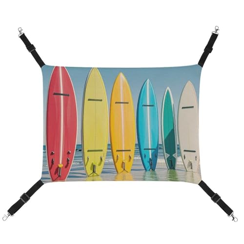 RTFGHJS Hängende Haustier-Hängematte für Käfig, weich, atmungsaktiv, bunt, Surfbrett, Haustierkäfigbett mit Metallhaken, für kleine Haustiere, Schlafunterlage für Katzen, Hunde, Kaninchen, andere RTFGHJS Hängende Haustier-Hängematte für Käfig, weich, atmungsaktiv, bunt, Surfbrett, Haustierkäfigbett mit Metallhaken, für kleine Haustiere, Schlafunterlage für Katzen, Hunde, Kaninchen, andere von RTFGHJS