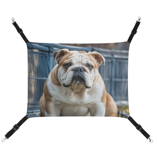 RTFGHJS Hängende Haustier-Hängematte für Käfig, weich, atmungsaktiv, englische Bulldoggen, Haustierkäfigbett mit Metallhaken, für kleine Haustiere, Schlafunterlage für Katzen, Hunde, Kaninchen, andere von RTFGHJS