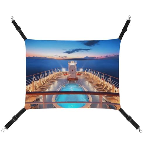 RTFGHJS Hängende Haustier-Hängematte für Käfig, weich, atmungsaktiv, für Pool, Party, Kreuzfahrt, Schiff, Haustierkäfigbett mit Metallhaken, für kleine Haustiere, ruhende Schlafunterlage für Katzen, von RTFGHJS