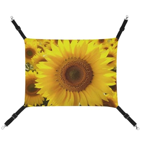 RTFGHJS Hängende Haustier-Hängematte für Käfig, weich, atmungsaktiv, gelbe Sonnenblumen-Haustier-Käfig, Bett mit Metallhaken, für kleine Haustiere, Schlafunterlage für Katzen, Hunde, Kaninchen, andere RTFGHJS Hängende Haustier-Hängematte für Käfig, weich, atmungsaktiv, gelbe Sonnenblumen-Haustier-Käfig, Bett mit Metallhaken, für kleine Haustiere, Schlafunterlage für Katzen, Hunde, Kaninchen, andere von RTFGHJS