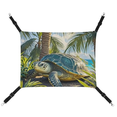 RTFGHJS Hängende Haustier-Hängematte für Käfig, weich, atmungsaktiv, große Schildkröte und Palmen, Haustierkäfigbett mit Metallhaken, für kleine Haustiere, Schlafunterlage für Katzen, Hunde, von RTFGHJS