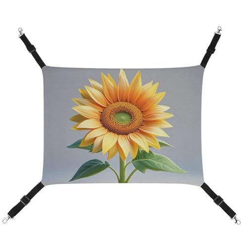 RTFGHJS Hängende Haustier-Hängematte für Käfig, weich, atmungsaktiv, große Sonnenblume auf Hintergrund, Haustierkäfigbett mit Metallhaken, für kleine Haustiere, Schlafunterlage für Katzen, Hunde, RTFGHJS Hängende Haustier-Hängematte für Käfig, weich, atmungsaktiv, große Sonnenblume auf Hintergrund, Haustierkäfigbett mit Metallhaken, für kleine Haustiere, Schlafunterlage für Katzen, Hunde, von RTFGHJS