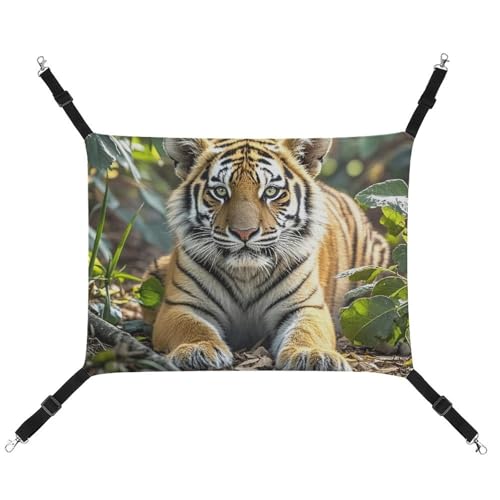RTFGHJS Hängende Haustier-Hängematte für Käfig, weich, atmungsaktiv, großer Tiger, Haustier-Käfig, Bett mit Metallhaken, für kleine Haustiere, ruhende Schlafunterlage für Katzen, Hunde, Kaninchen, von RTFGHJS