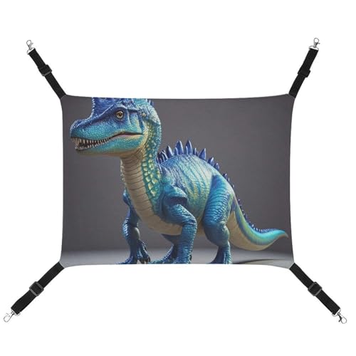 RTFGHJS Hängende Haustier-Hängematte für Käfig, weich, atmungsaktiv, grün, Dinosaurier-Stil, Haustierkäfigbett mit Metallhaken, für kleine Haustiere, Schlafunterlage für Katzen, Hunde, Kaninchen, von RTFGHJS