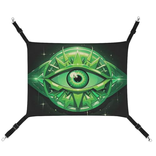 RTFGHJS Hängende Haustier-Hängematte für Käfig, weich, atmungsaktiv, grün, böser Blick, Haustierkäfigbett mit Metallhaken, für kleine Haustiere, Schlafunterlage für Katzen, Hunde, Kaninchen, andere RTFGHJS Hängende Haustier-Hängematte für Käfig, weich, atmungsaktiv, grün, böser Blick, Haustierkäfigbett mit Metallhaken, für kleine Haustiere, Schlafunterlage für Katzen, Hunde, Kaninchen, andere von RTFGHJS
