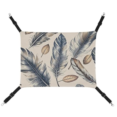 RTFGHJS Hängende Haustier-Hängematte für Käfig, weich, atmungsaktiv, handgezeichnete Federn, Haustierkäfigbett mit Metallhaken, Schlafunterlage für Katzen, Hunde, Kaninchen, andere Kleintiere RTFGHJS Hängende Haustier-Hängematte für Käfig, weich, atmungsaktiv, handgezeichnete Federn, Haustierkäfigbett mit Metallhaken, Schlafunterlage für Katzen, Hunde, Kaninchen, andere Kleintiere von RTFGHJS