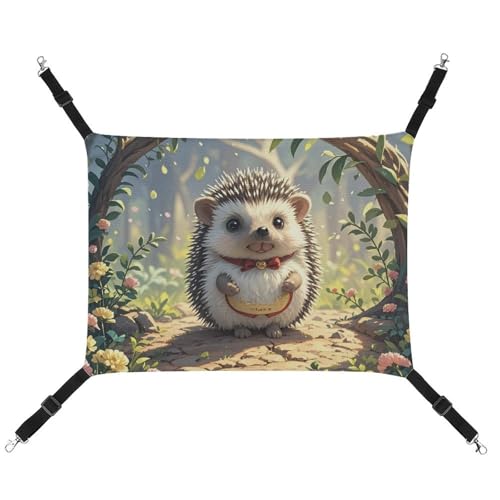 RTFGHJS Hängende Haustier-Hängematte für Käfig, weich, atmungsaktiv, niedlich, Igel, Haustierkäfigbett mit Metallhaken, für kleine Haustiere, Schlafunterlage für Katzen, Hunde, Kaninchen, andere RTFGHJS Hängende Haustier-Hängematte für Käfig, weich, atmungsaktiv, niedlich, Igel, Haustierkäfigbett mit Metallhaken, für kleine Haustiere, Schlafunterlage für Katzen, Hunde, Kaninchen, andere von RTFGHJS